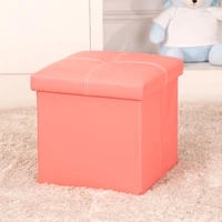 solid footrest stool practical puppy step foldable storage ottoman home office square furniture pu leather space saving