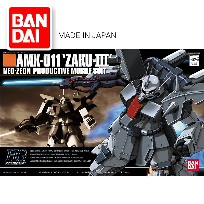 Original Gundam HG 1/144 Model AMX-011 ZAKU-III Mobile Suit Assemble Model Kit Action Figures