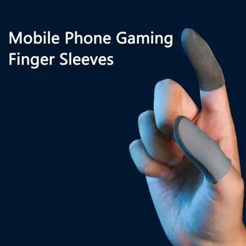 Gaming Finger Sleeves 2Pcs Practical Non-Scratch Full Coverage  Mobile Phone Gaming Finger Sleeves Game Player Wearing 1