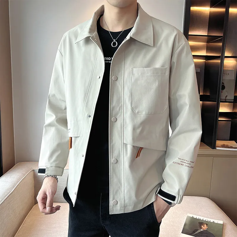 

Jackets for men's spring and autumn new loose and versatile jackets for loose work clothes, lapels for casual men's clothing