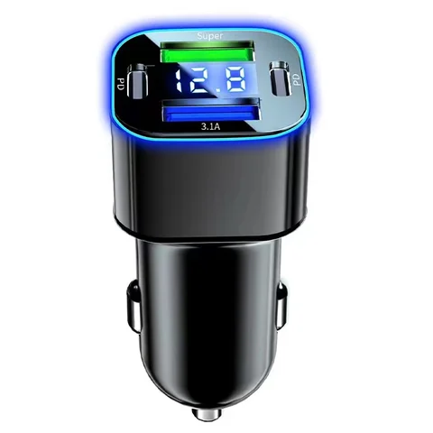 Автомобильное зарядное устройство с двумя PD 30 Вт USB C, адаптер 4 в 1, супер быстрая зарядка для iPhone 15 Pro Max 14 Plus Samsung Huawei Oneplus OPPO Vivo