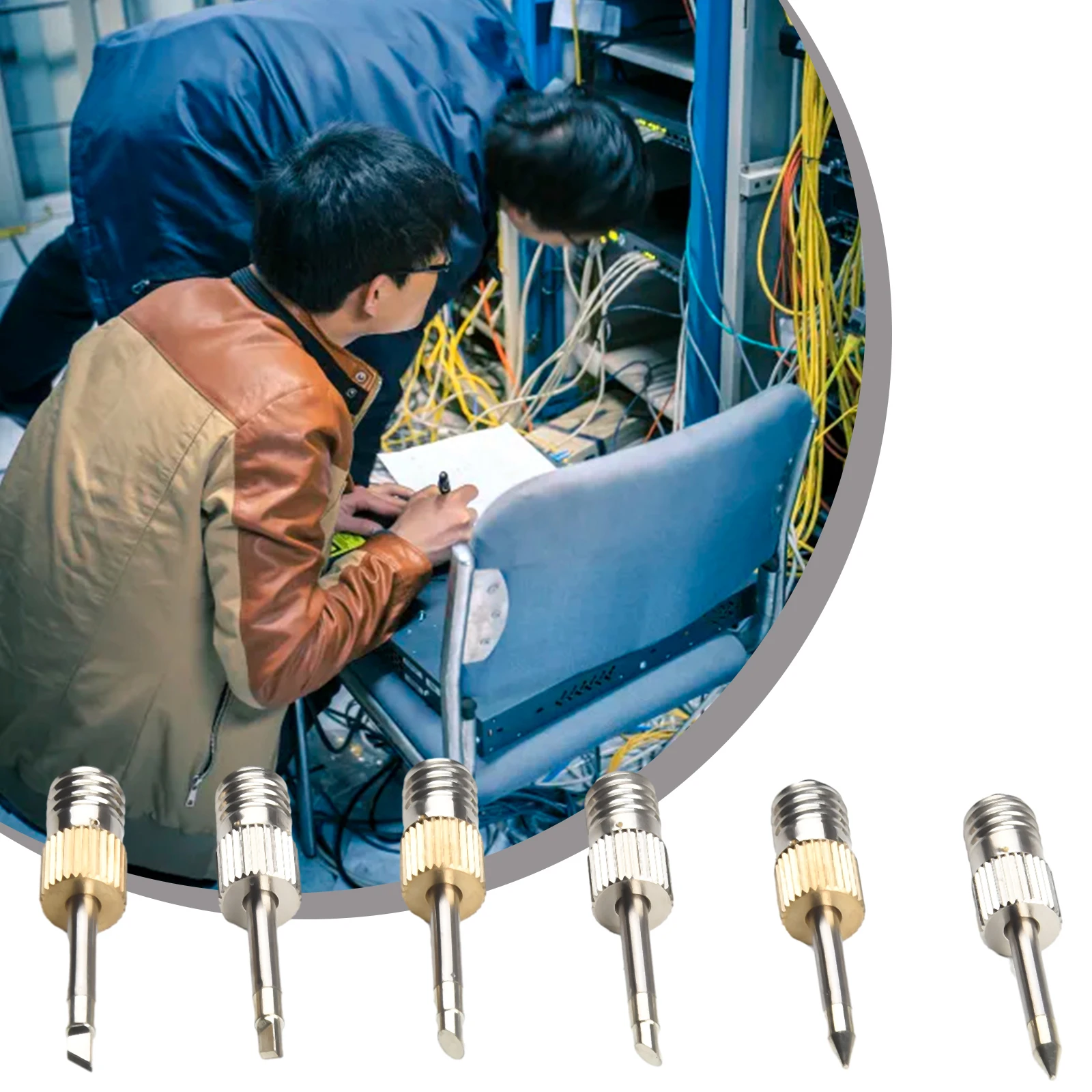 6 шт./компл. комплект паяльных жал E10 интерфейс с резьбой бессердечный аккумулятор