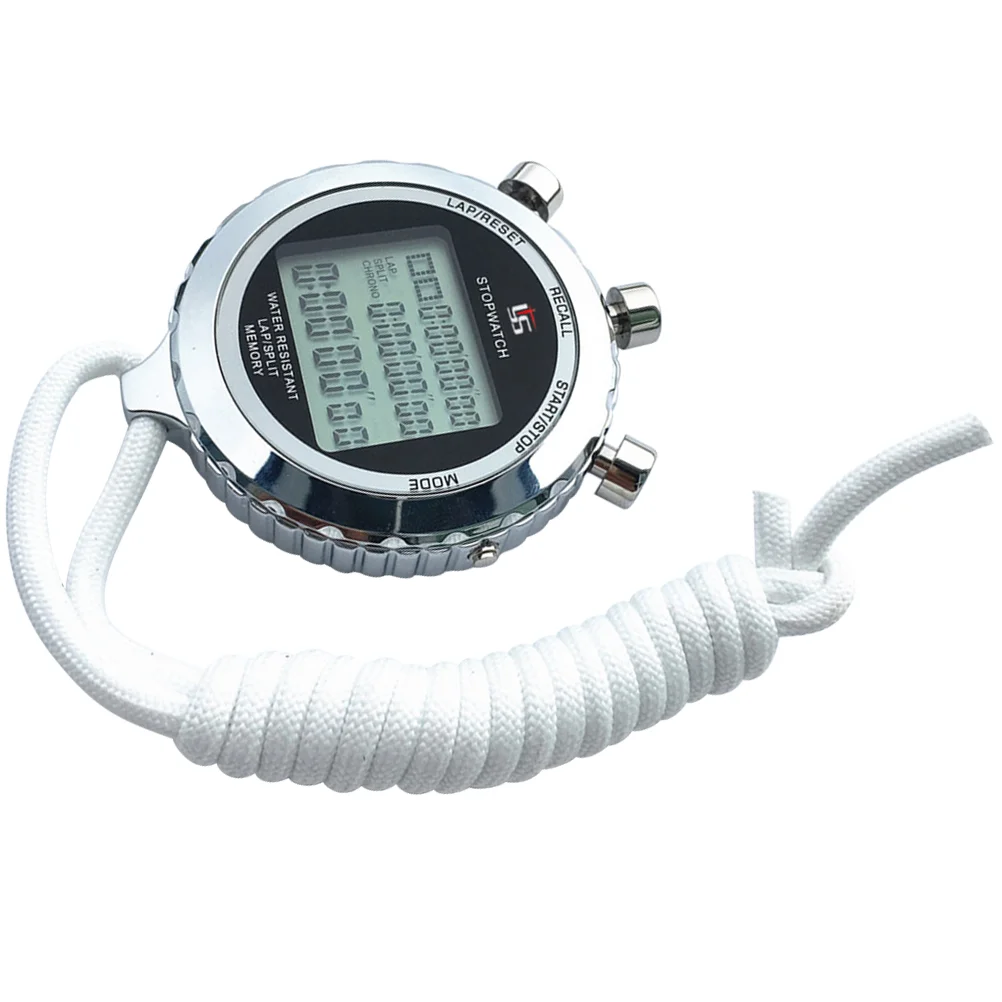 

1PC Professional Digital Timer Stopwatch Handheld Electronic Timer Running Chronograph with Strap (3 Row, 10 Track)