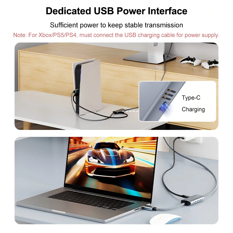 Фото Двунаправленный кабель HDMI-DP 4K@60Hz, активный адаптер DP-HDMI для Switch/PS5/Xbox, ноутбуков, ПК, портативных мониторов №3