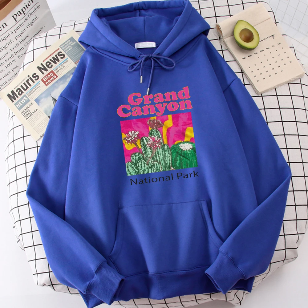 

Grand Canyon National Park Cactus Female Clothes Fashionable Autumn Hoodies All-Match Fleece Pullovers Pocket Hip Hop Sportswear