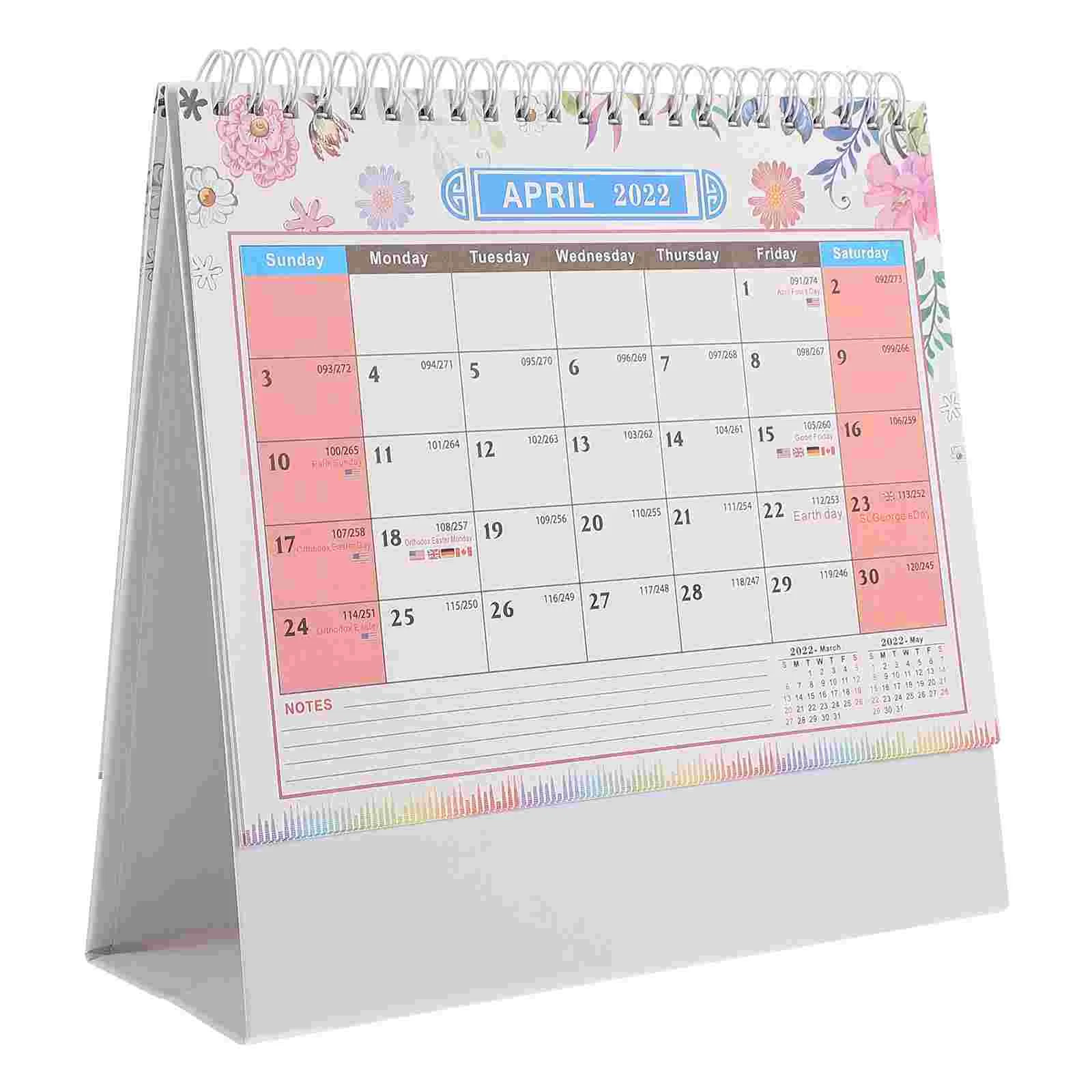 

1Pc International 2022 Holiday Schedule English Office Calendar Desk Calendar