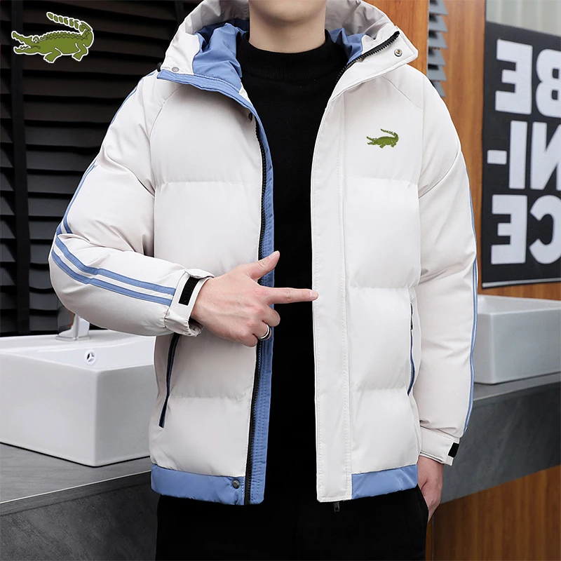 Cartelo brand cross-border men's autumn and winter new cotton clothing stand collar hooded jacket windproof warm thickening simp