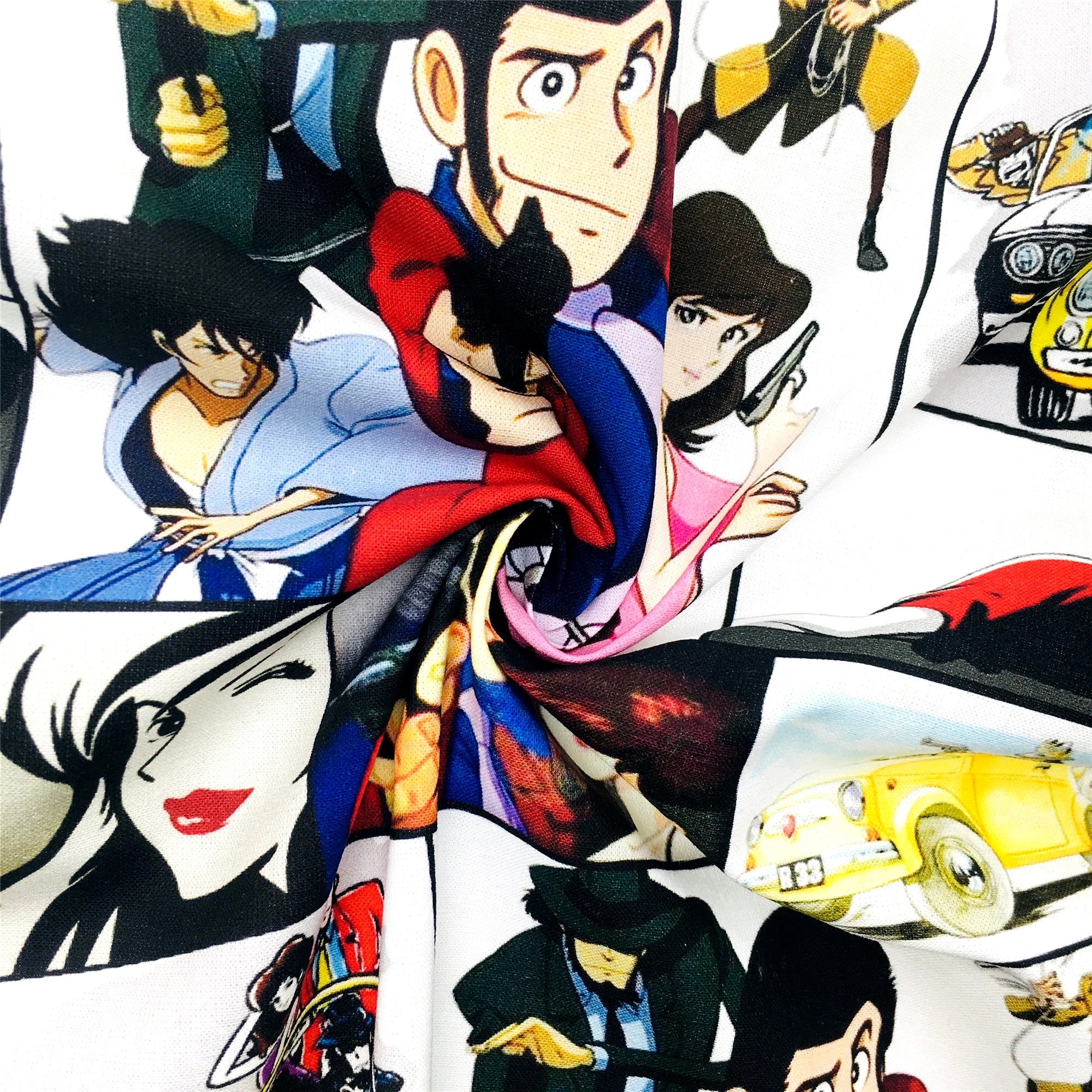 Ткань из полиэстера и хлопка Лоскутная с мультяшными персонажами для детей