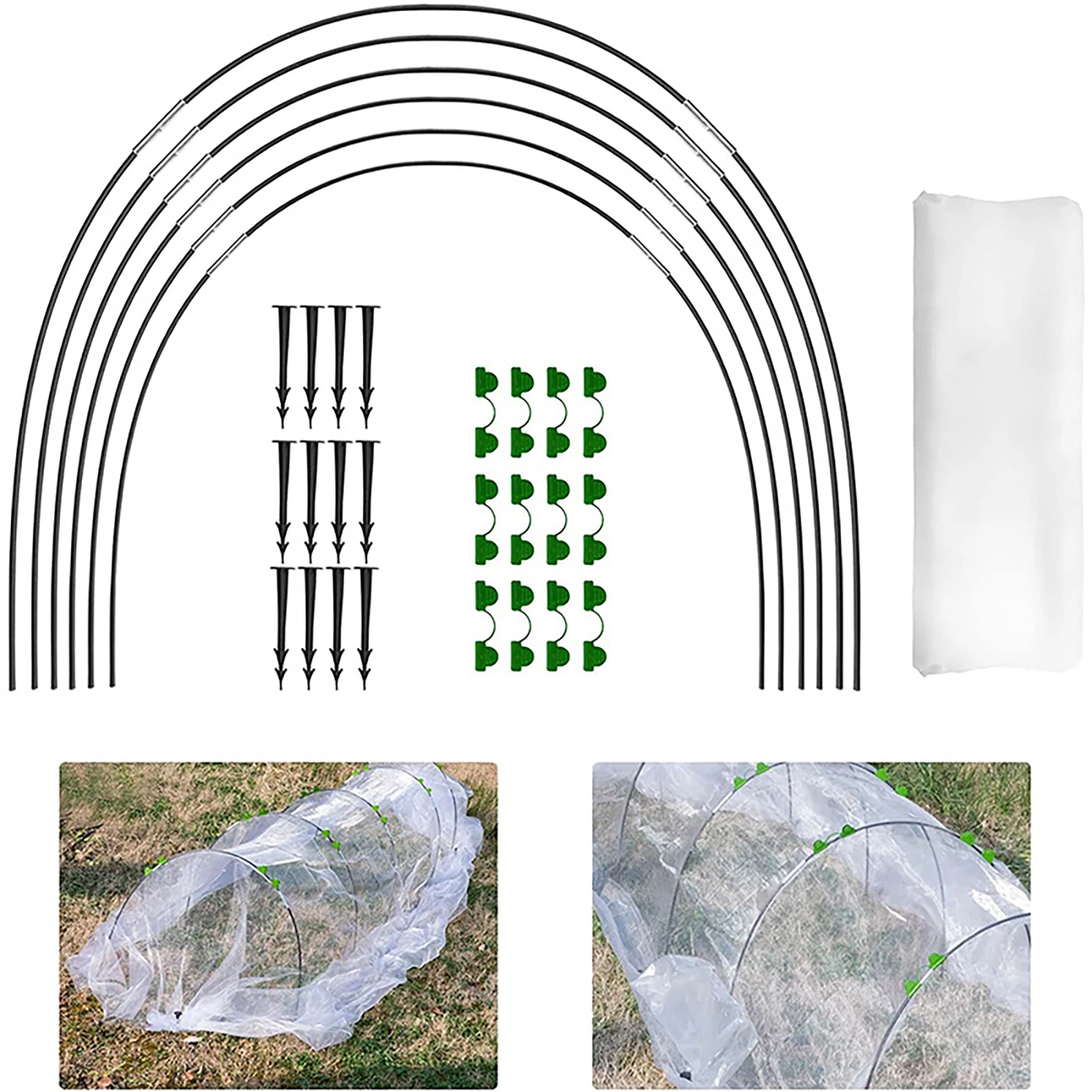 Greenhouse Seedling Garden Arch Shed Insect Mesh Set Flexible Stretchable Easy to Install Net for Outdoor Garden Landscape