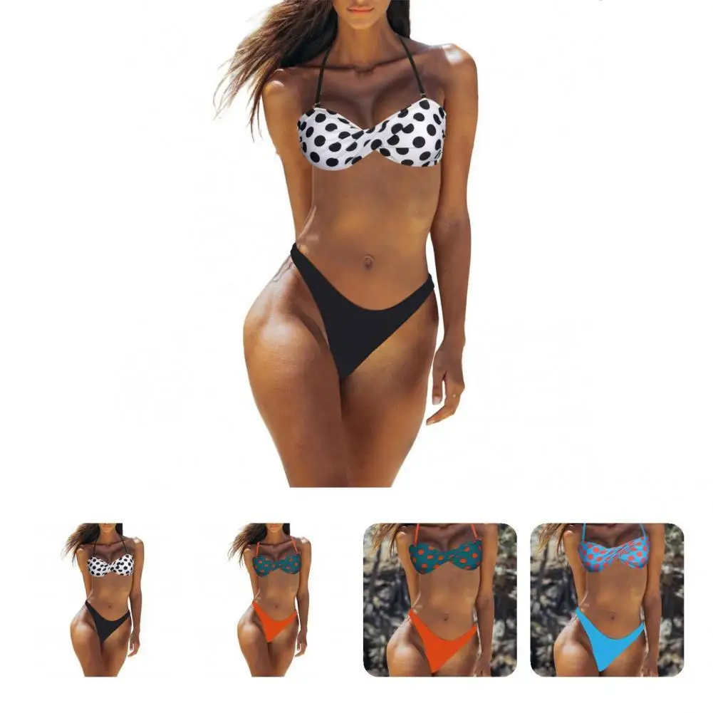 

Polyester 1 Set Great Bikini Top Panties Set Women Bathing Suits Decor Lightweight Bikini Swimsuit Breathable for Club