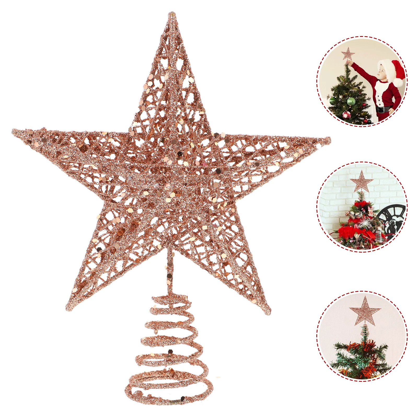 

Star Tree Topper Glitter Metal Star Treetop Decor For Festival Christmas Tree Ornament Holiday Xmas Party Home Decor 20cm