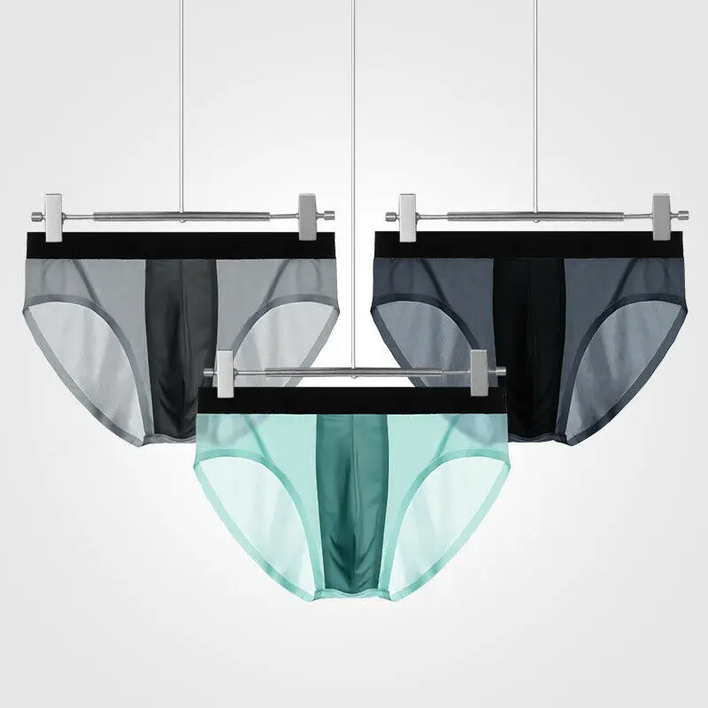 

Нижнее белье мужское из вискозы, ультратонкие дышащие трусы-брифы с заниженной талией, мужские трусы с U-образным мешочком, бикини