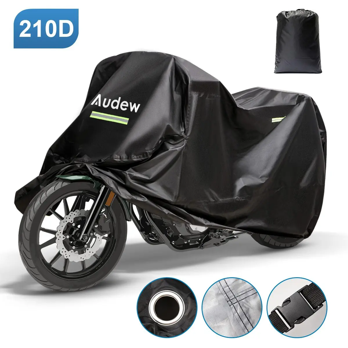 

265x105x125cm Motorcycle Cover 210D Waterproof Dust-proof Anti-UV Protection For Motor Bike Scooter Bicycle Cover