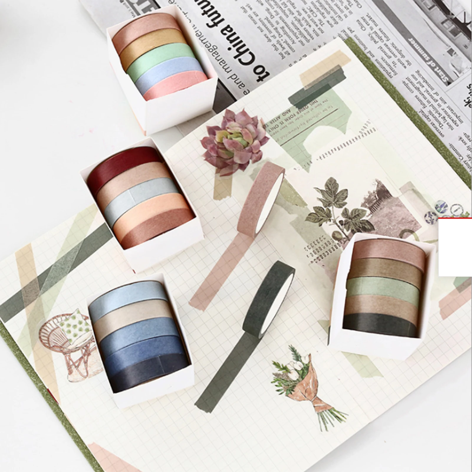 Декоративная Маскировочная лента однотонный цветной стикер набор клейких