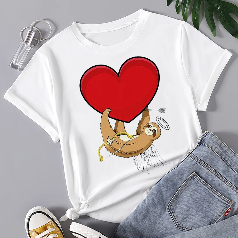 

Women 90s Watercolor Sweet Creative Design Trendy Pattern Cartoon Print Kawaii Female Tops Tees Clothes Clothing Tshirt T-Shirt