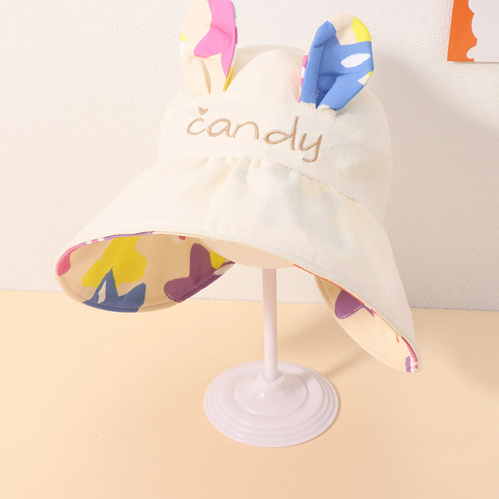 

Kids Adjustable Chin Strap Sun Protection Hats Summer Spring Foldable Roll Up Wide Brim Blue Girls Winter Hat Kids Hat Gloves