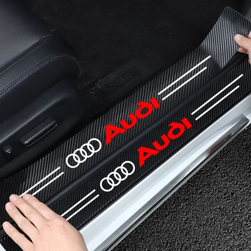 Наклейки на порог из углеродного волокна для Audi Sline Quattro A1 A2 A3 A4 A5 A6 A7 A8 Q1 Q2 Q3 Q4 Q5 Q6 Q7 Q8