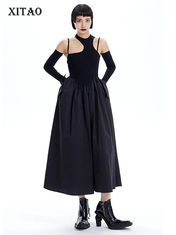 

XITAO Solid Asymmetrical Dress Women Korea 2022 Summer New Arrival Personality Fashion Loose Sleeveless Casual Dress WLD7072