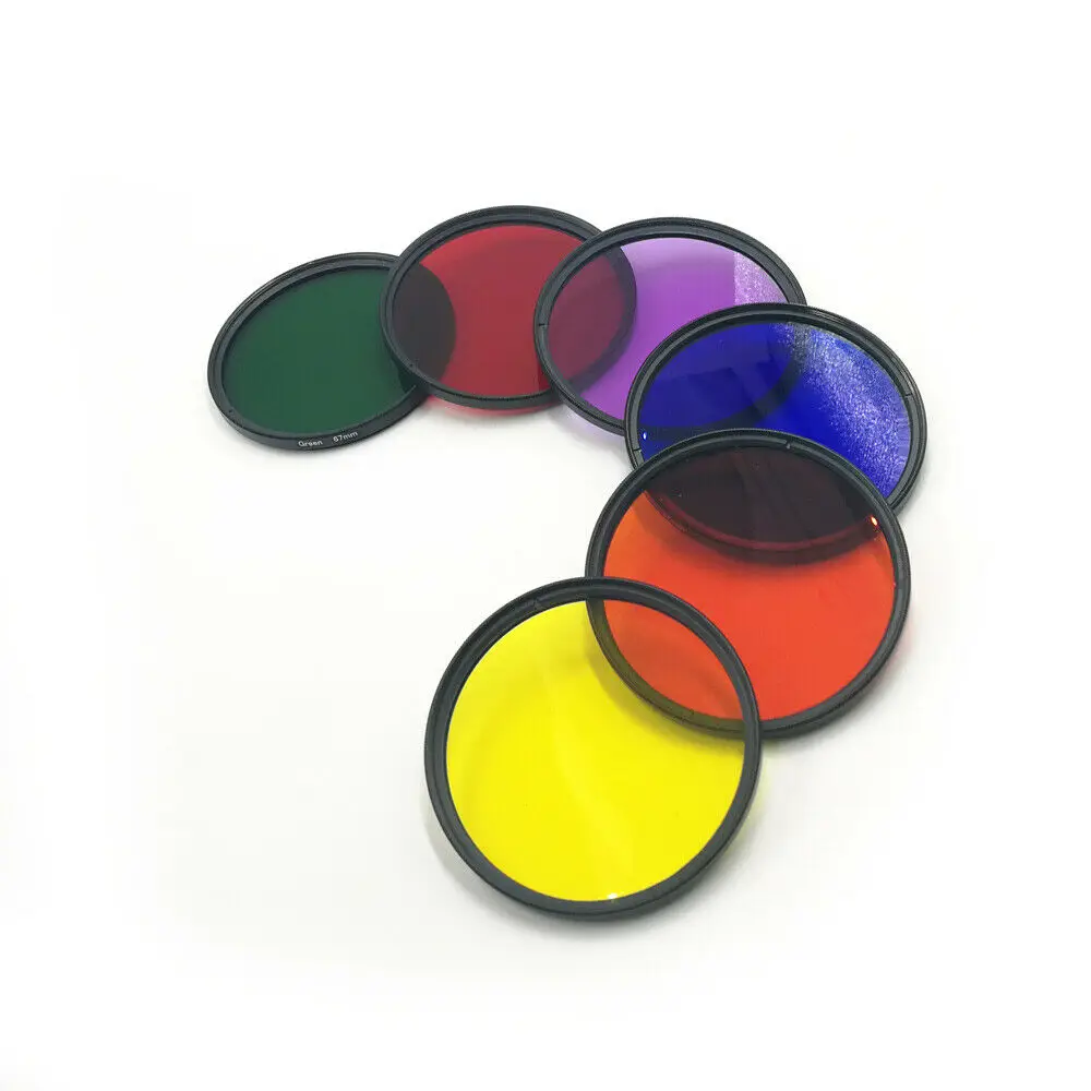 

NEW 37 40.5 43 46 49 52 55 58 62 67 72 77 82mm DSLR Camera Lens Red Orange Yellow Green Blue Purple Color Filter for Canon