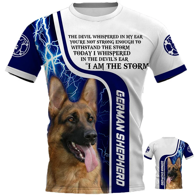 

German Border Collie Graphic T Shirt for Men Clothing 3D Printed Puppy T-shirt Kawaii Kids Tee Shirts Women Casual Gym Tops Tees
