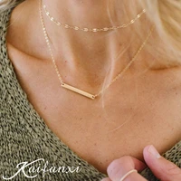 kaifanxi 316l stainless steel necklace womens minimalist bar pendant necklace simple lace chain choker jewelry