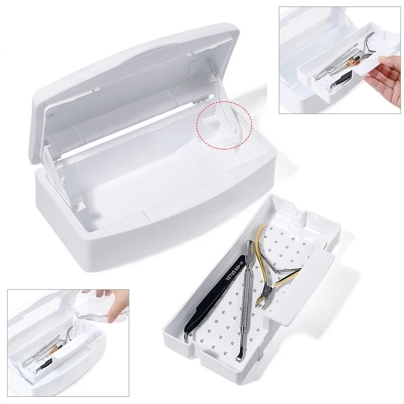 

Nail Art Tools Sterilizer Tray Disinfection Box Disinfection Storage Box Nail Tools Nipper Tweezer Equipment Cleaner Storage Box