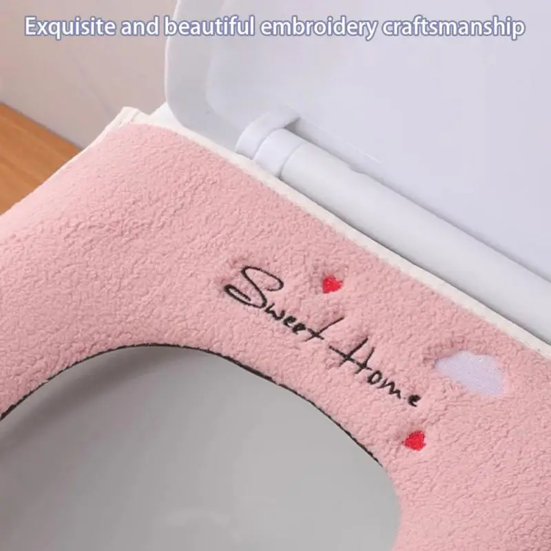 Универсальный чехол на сиденье унитаза зимний теплый мягкий коврик для моющийся