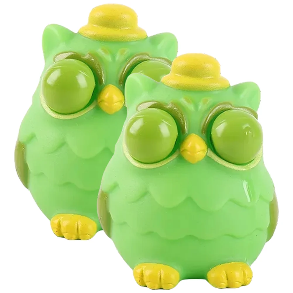 

2pcs Children Squeeze Toy Simulated Owl Stretchy Toy Funny Squeeze Toy Kids Toy