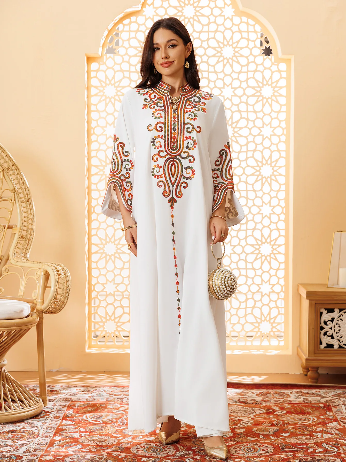 Eid Mubarak Djellaba Abaya Dubai Luxury Embroidery Muslim Dress for Women Arabic Robe Femme Musulmane Caftan Marocain Kaftan New