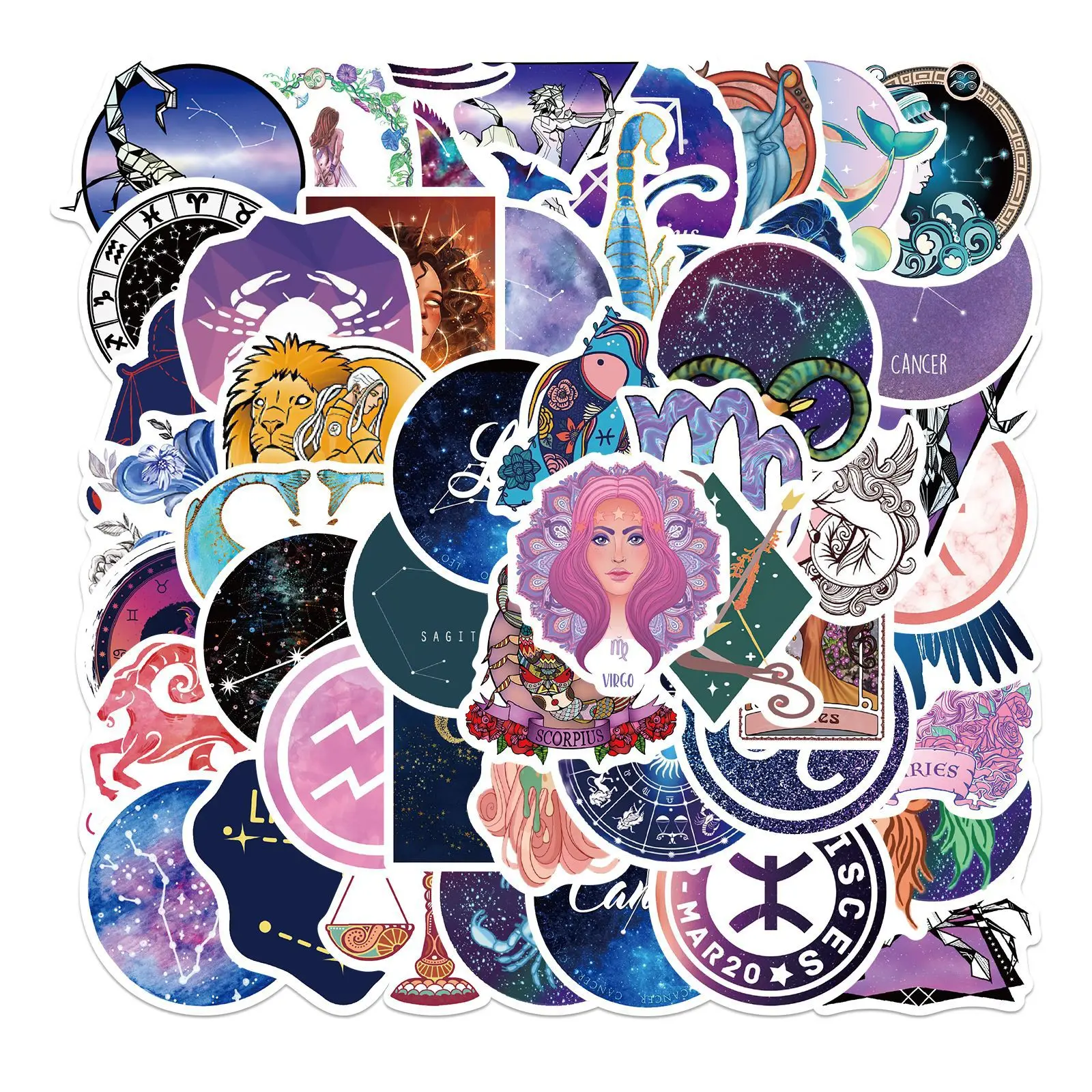 

10/30/50PCS Trend Constellation Graffiti Helmet Refrigerator DIY Skateboard Cup Suitcase Sticker Graffiti Waterproof Wholesale