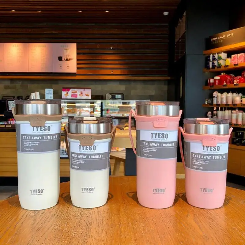 

550ml/710ml Double-layer Stainless Steel Coffee Thermos Mug Silicone Portable Bottle Car Vacuum Flask Travel Insulated Bottle