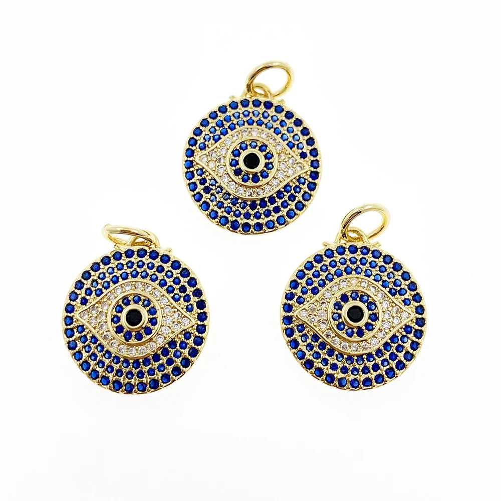 

Chamrs Fashion Lucky Turkish Blue Evil Eye Pendant CZ Zircon Copper Plated Necklace Accessories For Female Party Jewelry Gifts