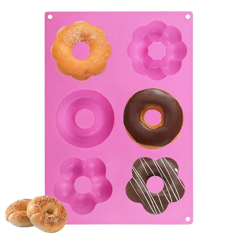 

Donut Baking Mold Heat Resistant Silicone Mold Reusable Resin Mold Portable Chocolate Mold For Donut Cake Baking Accessories