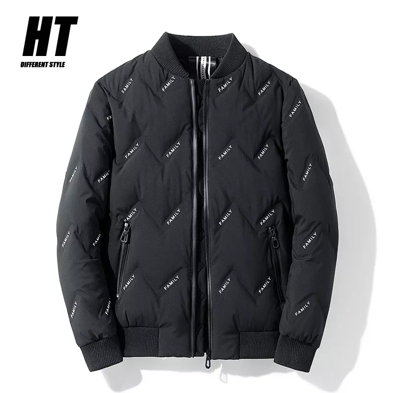 2022NEW Winter Men's Down Jacket Casual Solid Thick Warm White Duck Down Parka Zipper Bomber Jacket Lightweight Puffer Coat