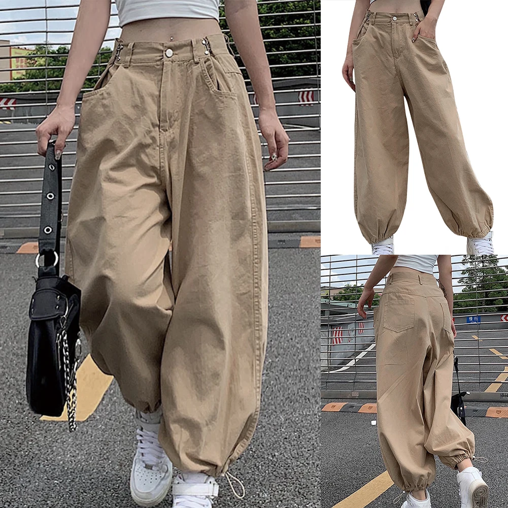 

NEW-Street Straight Leg Pants Women Casual High-Waist Activity Overalls Harajuku Loose Trousers Spring And Autumn