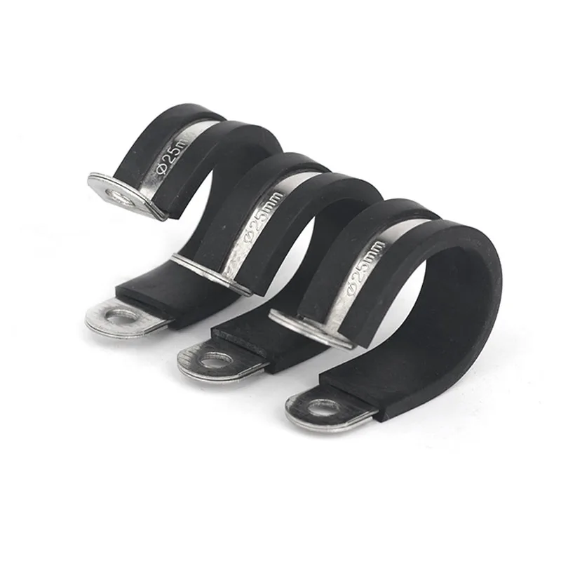 5 шт., зажимы для труб с резиновым покрытием из нержавеющей стали 304