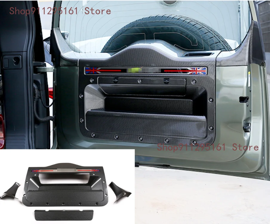 

Car Tailgate Door Interior Decorative Panel Car Accessories ABS Carbon Fiber For Land Rover Defender 110 X P400 HSE 2020 2021