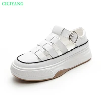 ciciyang shoes for women summer hollow sneakers 2022 new genuine leather white shoes ladies platform sandals sports shoes girls