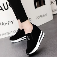 womens sneakers2022spring slope heel thick soled inner womens single shoes lok fu shoes fashion middle heel casual shoes