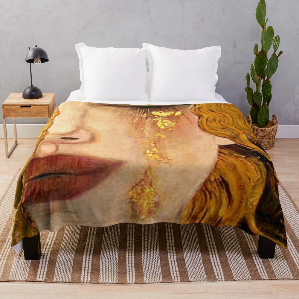Портрет Freya's Tears (Golden Tears) от Gustav Klimt Плед на диван Роскошные пледы