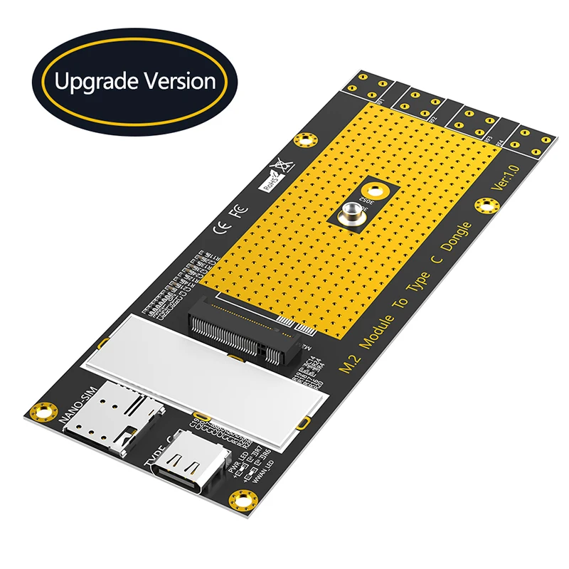 Адаптер M.2 B Key 3G/4G/5G к адаптеру типа C со слотом для SIM-карты NANO + кабель USB3.0