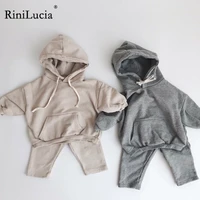 rinilucia clothing sets baby suit 2022 spring solid clothes for newborn baby boys clothes hoodiepant 2pcs outfit kids costume