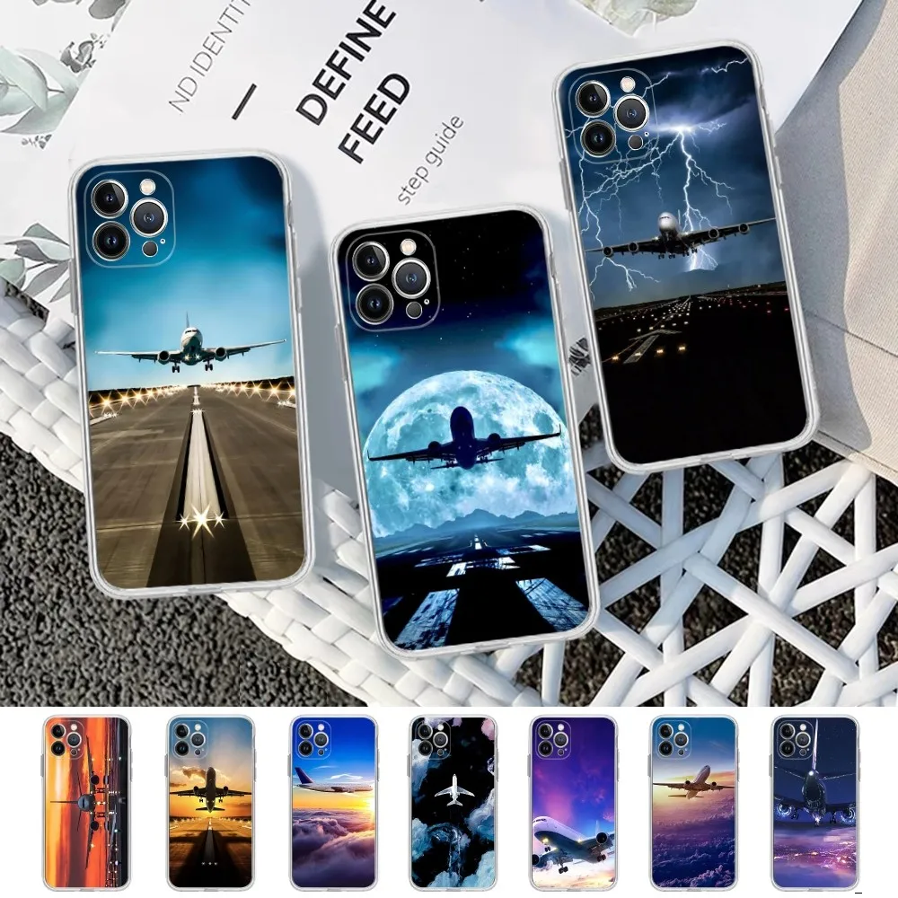 

Airplane Art Phone Case For IPhone 15 14 11 12 13 Mini Pro XS Max Cover 6 7 8 Plus X XR SE 2020 Funda Shell