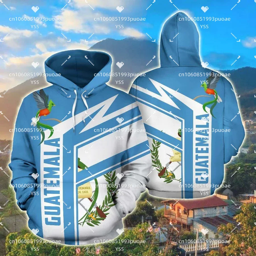 

Худи с 3d принтом флага Гватемалы 2023, Повседневная модная толстовка на молнии, толстовка в стиле Харадзюку, Повседневный пуловер унисекс, худи