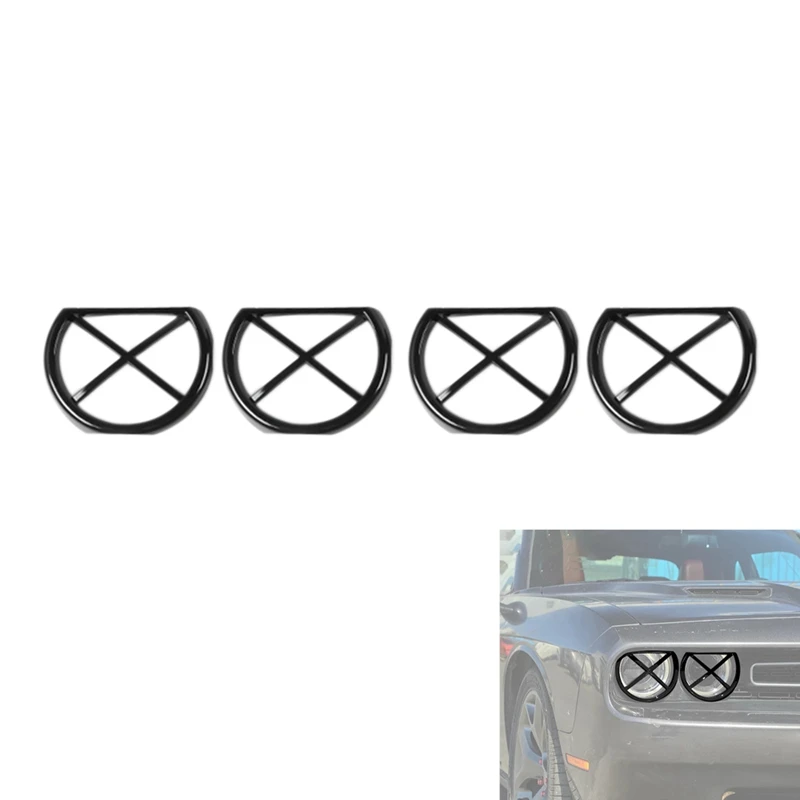 

AU05 -Car ABS Front Headlight Lamp Decoration Frame Cover for Dodge Challenger 2015-2022