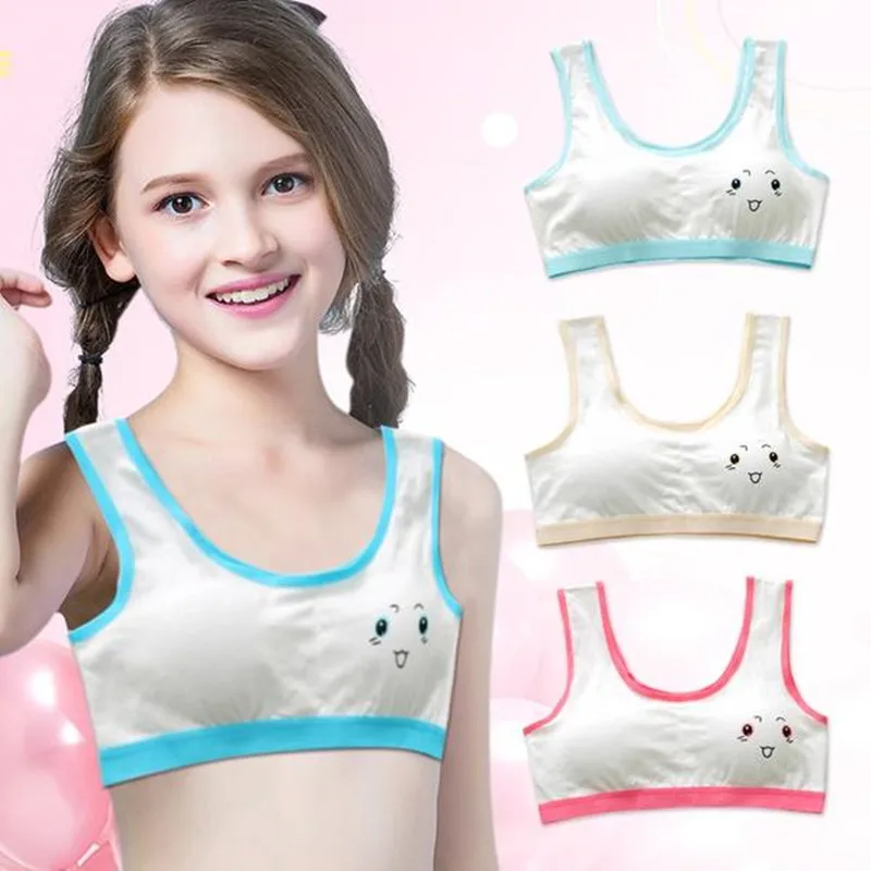 

5 шт./лот, тренировочный бюстгальтер для милых девочек, нижнее белье с принтом, бюстгальтер, жилет, детское нижнее белье, Спортивное нижнее бе...
