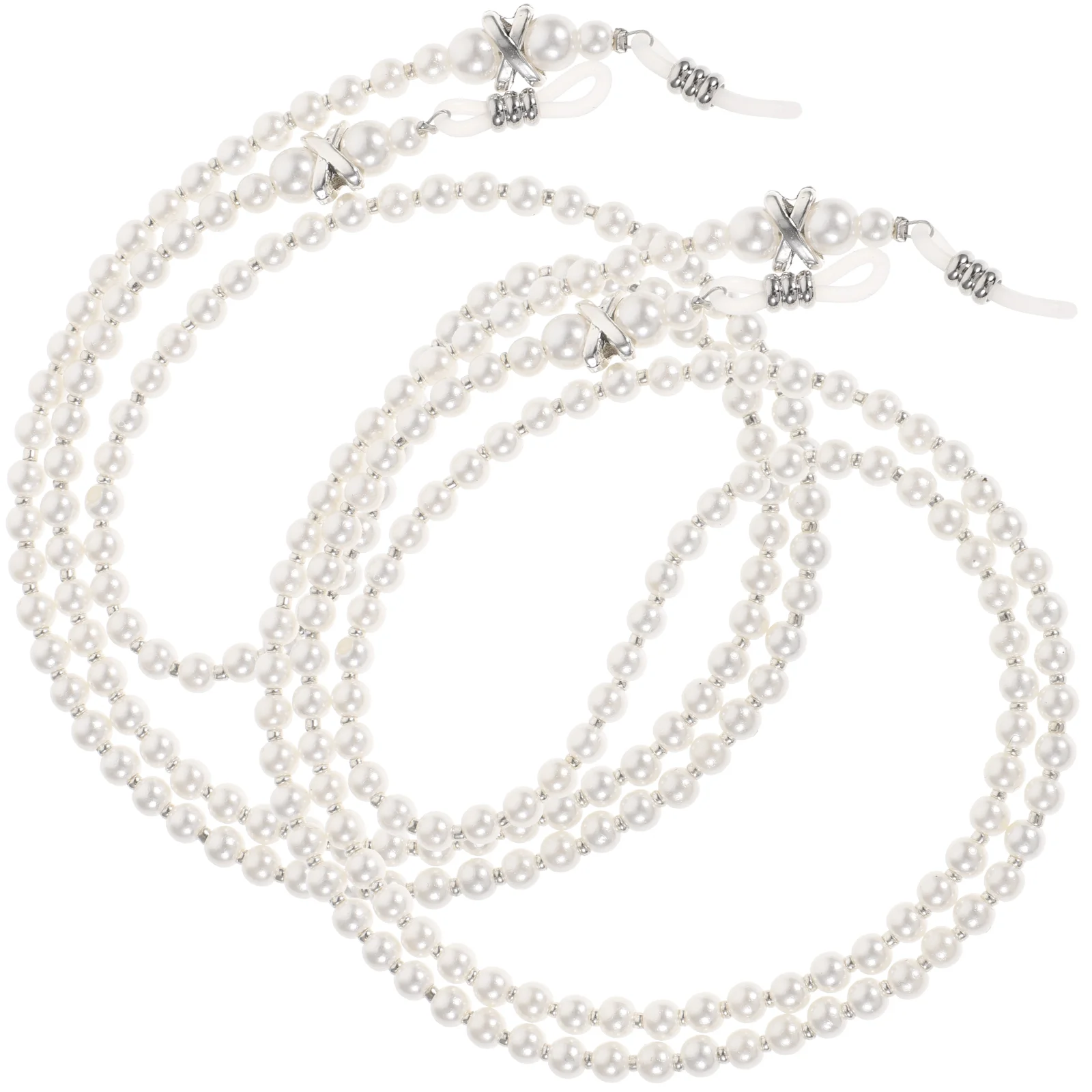 

2 Pcs Anti-Slip Chain Beaded Necklace Sunglasses Eyeglasses Accessories Strap Miss J Women For