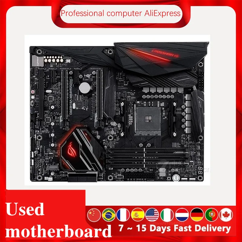 Используется для материнской платы ASUS ROG CROSSHAIR VII HERO C7H разъем AM4 AMD X470 оригинальная