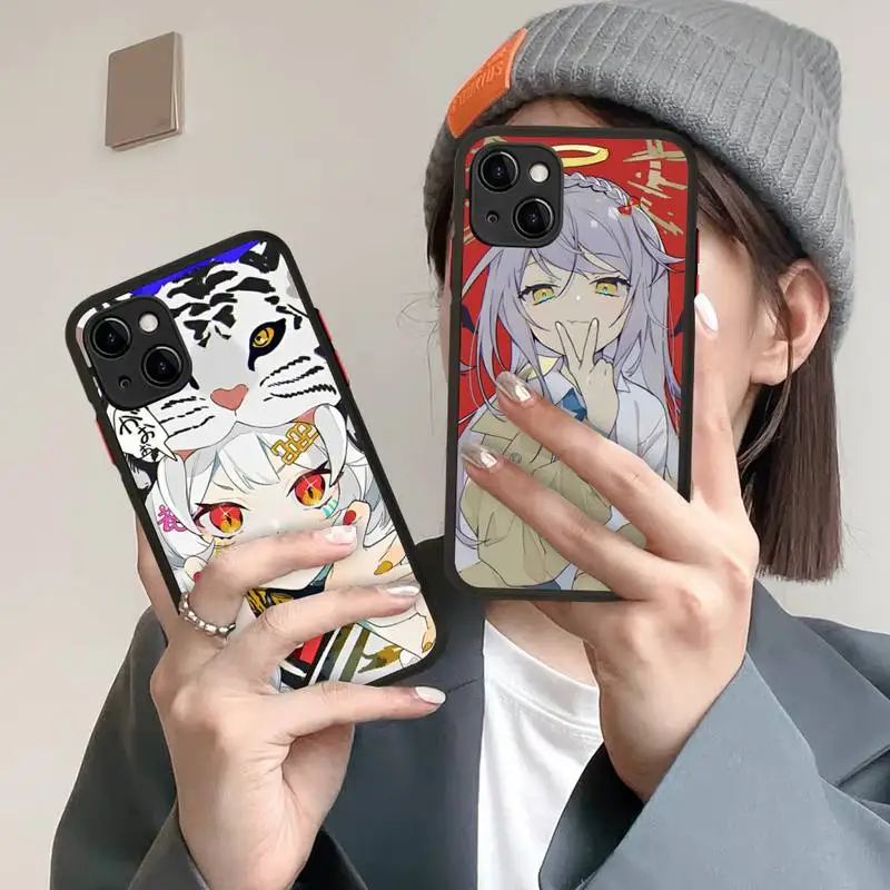

Cute Anime Girl INS Phone Case for iPhone X XR XS 7 8 Plus 11 12 13 pro MAX 13mini Translucent Matte Case