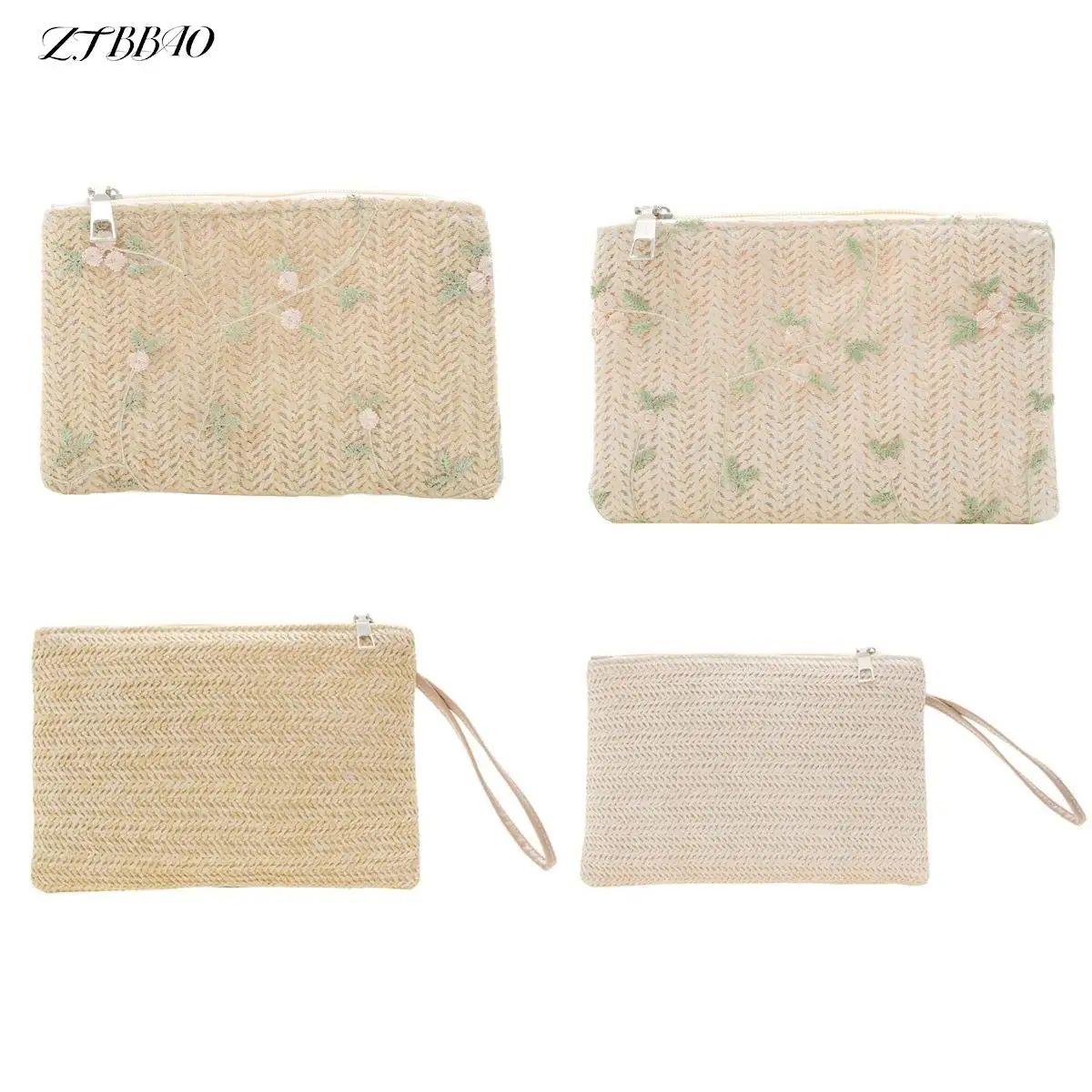 

Однотонный Плетеный Кошелек для монет из соломы, 1 шт., плетеная Сумка, модный Дамский клатч с ремешком на запястье, Женский Повседневный кла...